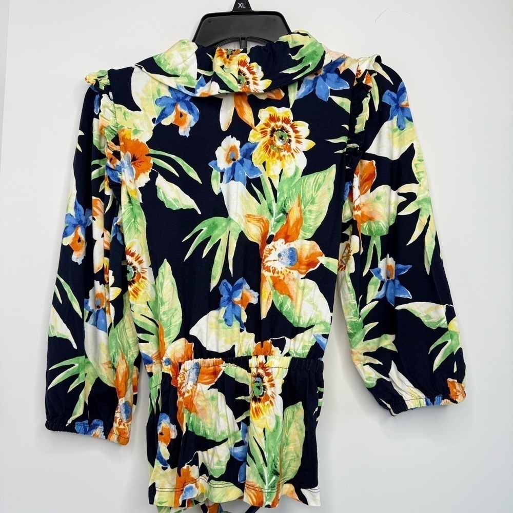 Lauren Ralph Lauren Floral Ruffles Belted Peplum 3/4 Sleeve Top NWT Size M - Picture 5 of 15